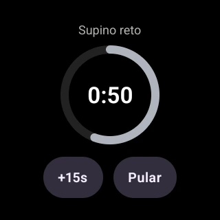 App Karven no Wear OS, descansando entre séries